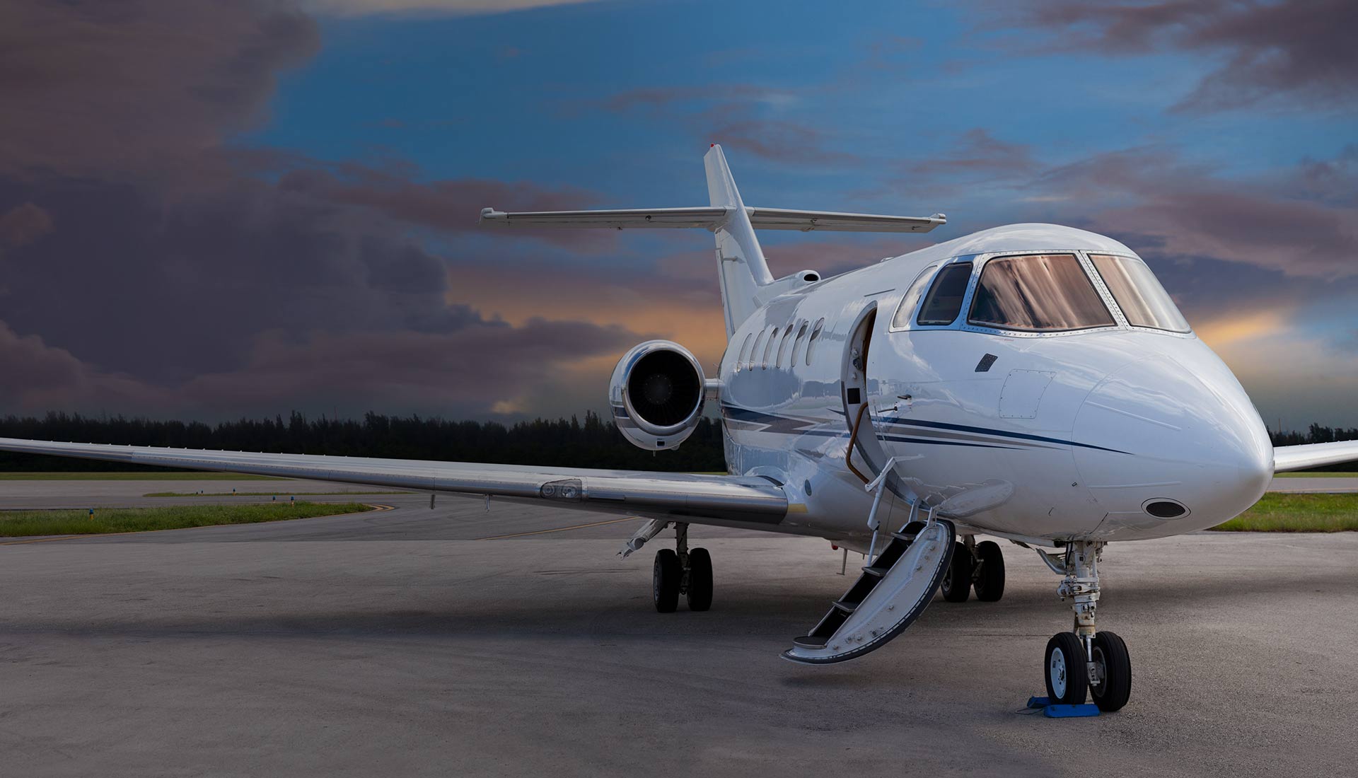 close up of private chartered plane